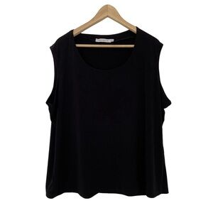 LAURA BLACK CLASSIC RELAXED FIT KNIT FABRIC TANK TOP/SHELL, 3X